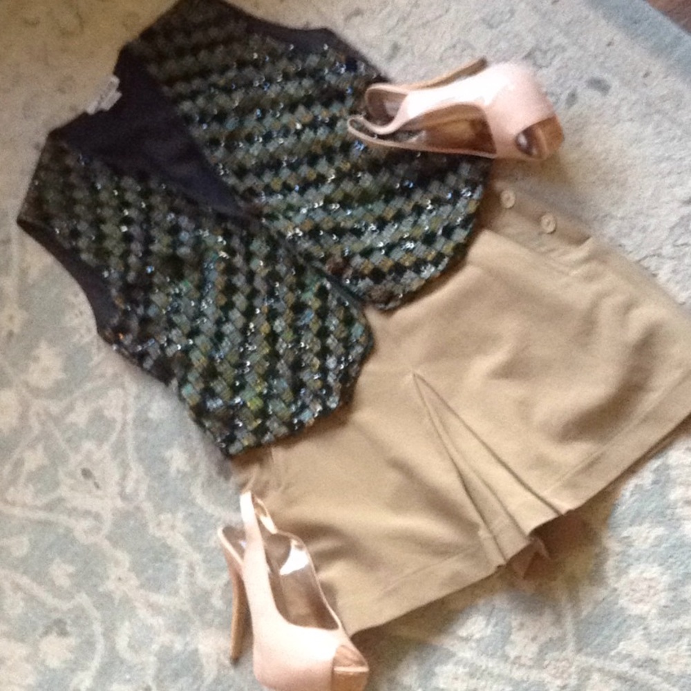 Beaded vest and skort
